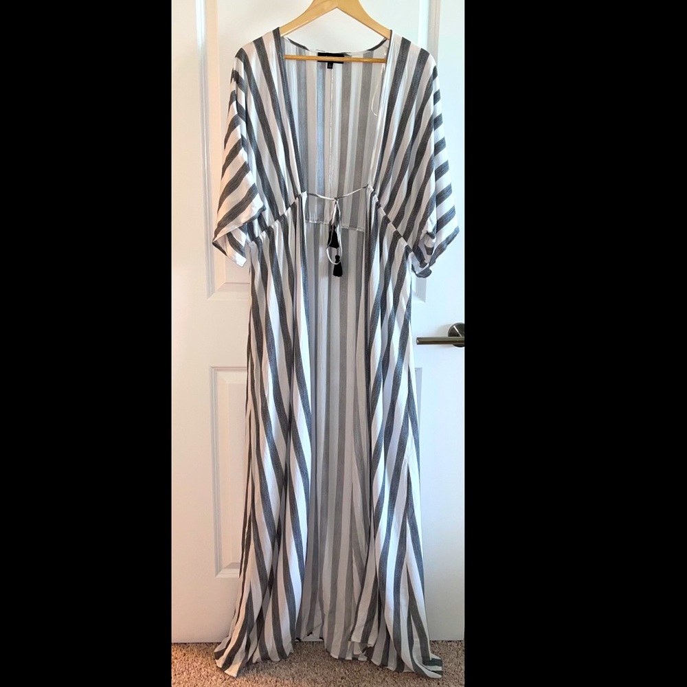 Aakaa Womens woven tie front duster